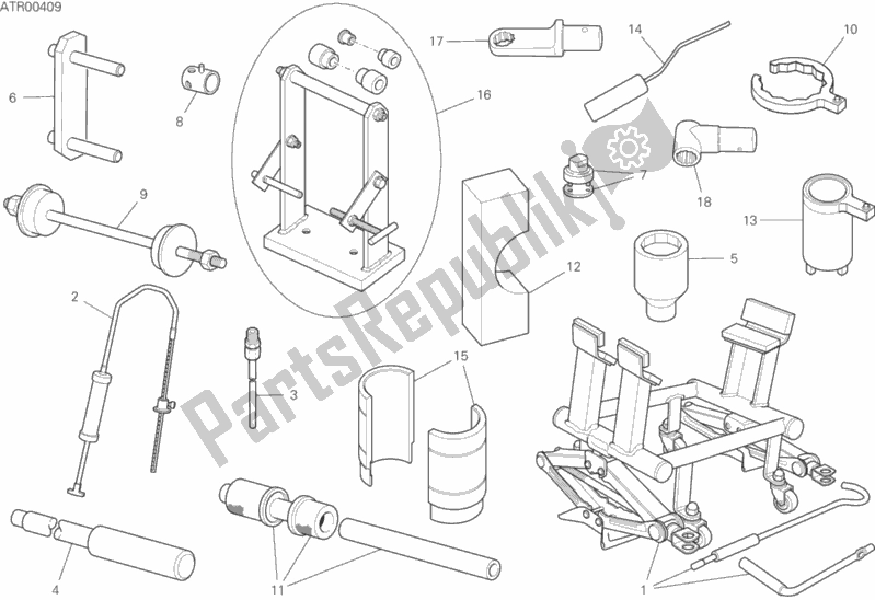 Todas as partes de 01b - Ferramentas De Serviço De Oficina do Ducati Multistrada 1260 Enduro Touring USA 2020